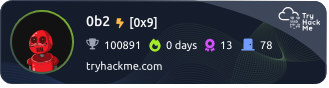 TryHackMe badge for 0b2